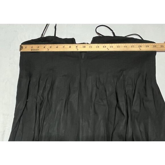 J Crew Collection Strapless Notched Maxi Dress 18 Black Pleats Removable Straps - Picture 6 of 9